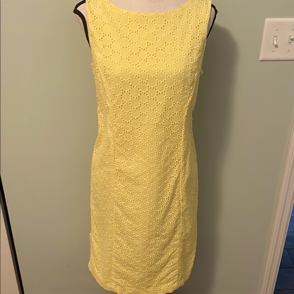 Talbots Yellow Eyelet Dress sz 12P
